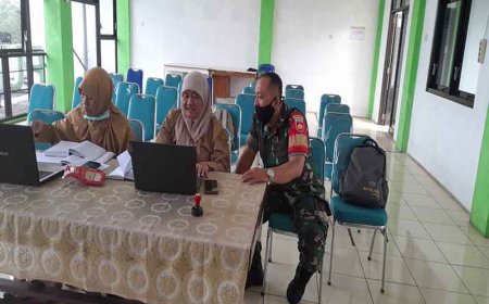 Babinsa Komsos Dengan Tenaga kerja Puskesmas 